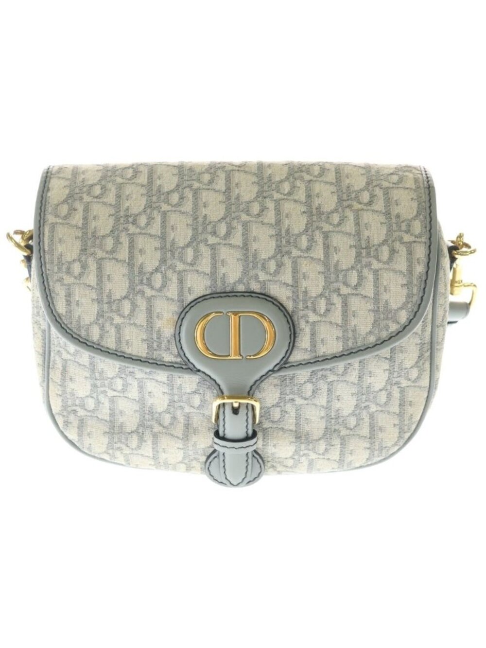 Dior Bobbi Oblique Shoulder Bag Gray Leather Gold